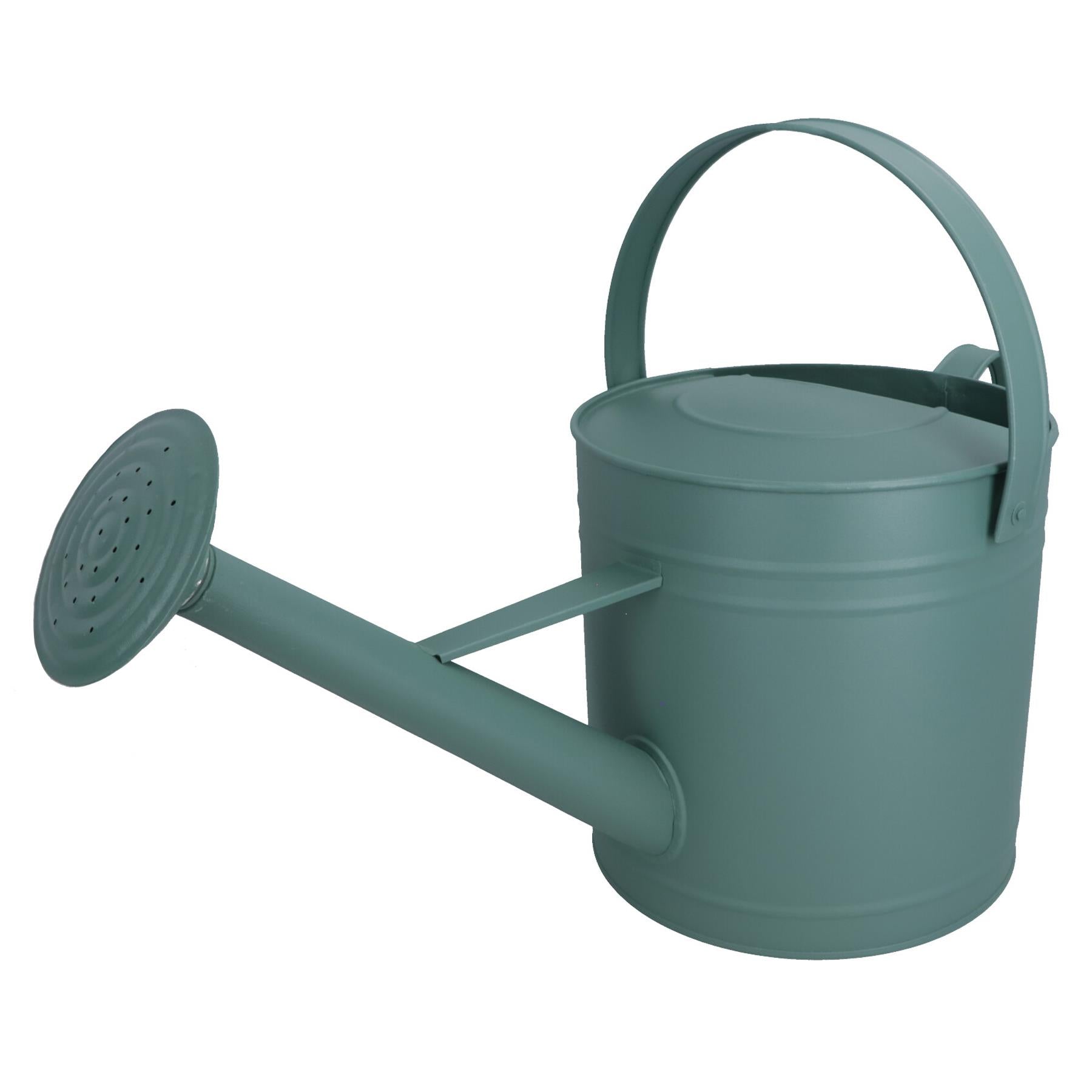 7L Watering Can Green Steel Metal Water Greenhouse Garden Plants Home