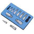 Dreifachvierkant-Spline- und manipulationssichere Stecknüsse 1/4 Zoll, 3/8 Zoll und 1/2 Zoll Dr. 10 Stück AT303