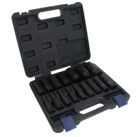 16pc 1/2" Dr 6 Point European Deep Impact Socket Set 10 - 32mm US PRO AT468