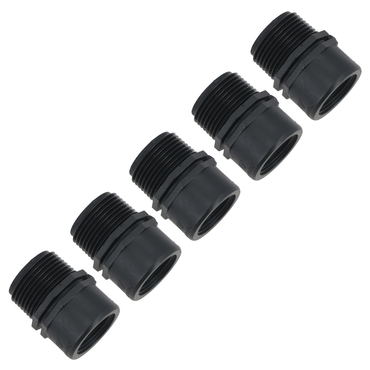 Polypropylene PP Threaded Reducing Socket Male – Female 1in – 3/4in BSP