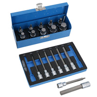 Douilles Allen hexagonales peu profondes et profondes de 1/2 po, tailles métriques 4 mm - 19 mm, 18 pièces