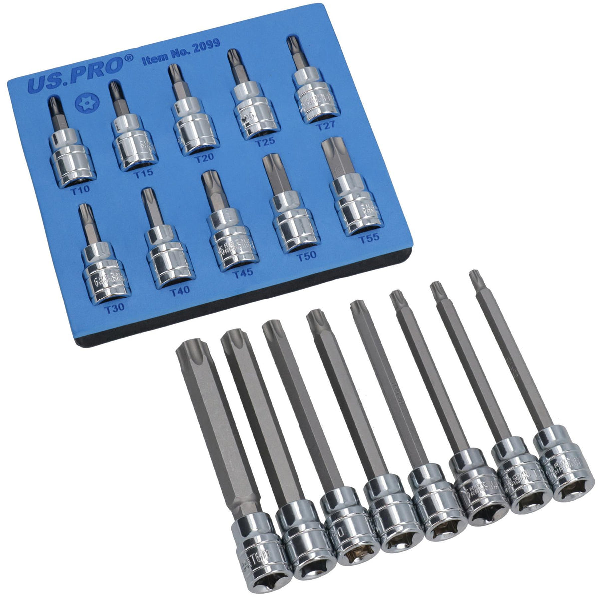 Douilles Torx Star Tamper courtes et extra longues 3/8" dr T10 - T60 inviolables