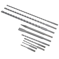 SDS Plus Shank Masonry Drill And Chisel Bit Set Tungsten Carbide Tips 10pc