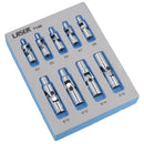 1/4" + 3/8" Drive E Female Torx Star Sockets on Wobble Universal Joint E4 - E16