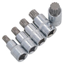 Douilles carrées triples inviolables à entraînement mâle cannelé 1/2" M10 - M18