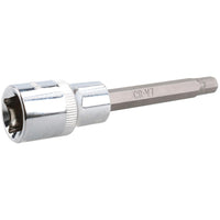 7mm Hex Allen Key Long Bit Internal Socket Metric 1/2" Drive 100mm Length Cr-V