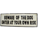 Beware of the Dog Cast Iron Sign Plaque Wall Fence Gate Post House Farm Home