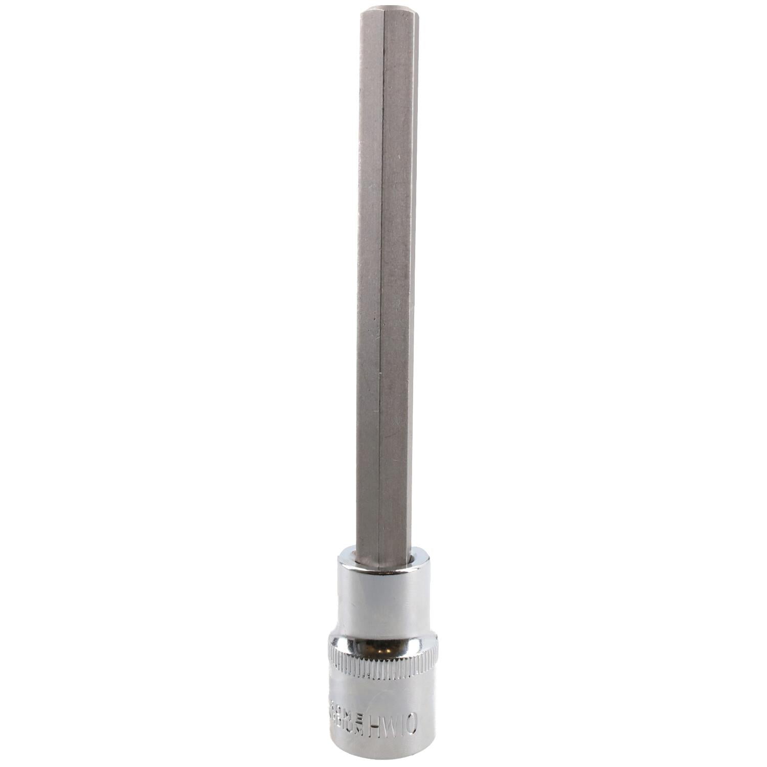 10mm Hex Allen Key Long Bit Internal Socket Metric 1/2" Drive 140mm Length Cr-V