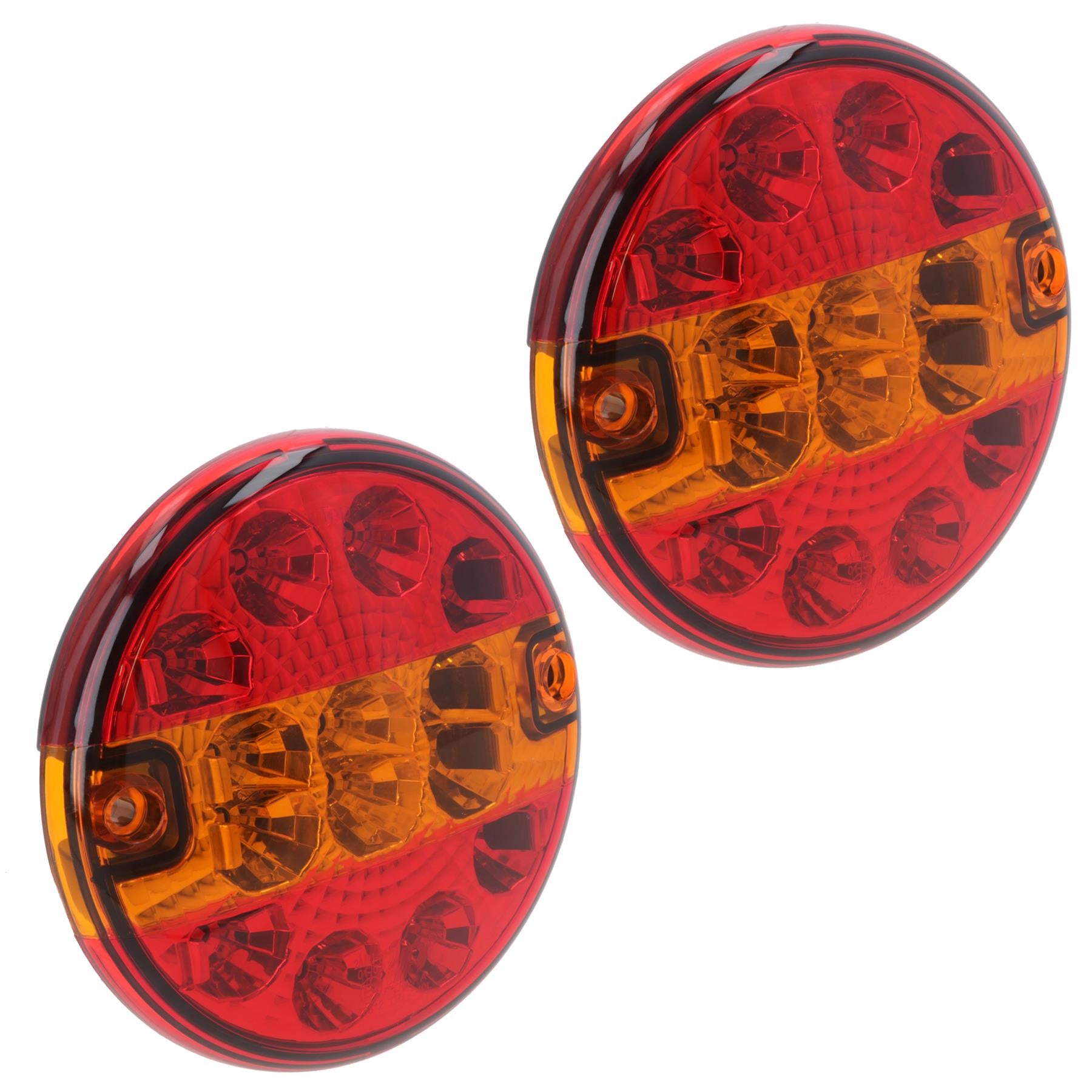 Round LED Truck Tail Light Lamp for Trailers Caravans 12v or 24v 2 Pack