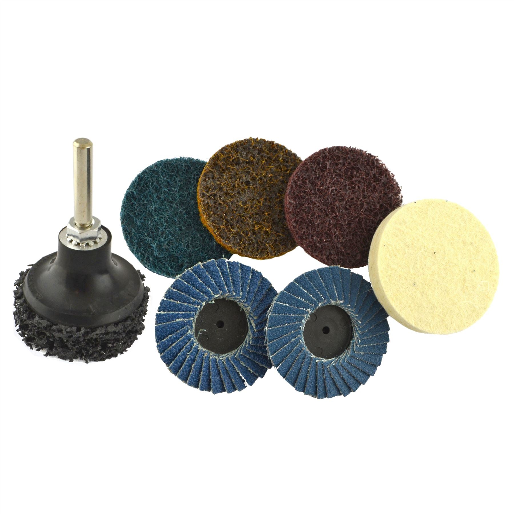 9pc Sanding & Prepping 2" Pads Buffer Buffing Stripping Flap Discs Rotary TE880