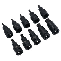 1/2-Zoll-Antrieb, Torx-Steckschlüssel, flach, mit Sternform, T20 – T70, 10 Stück