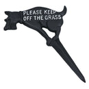 Keep Dog Off The Grass Warning Sign Plaque Stake Cast Iron Garden Yard Lawn