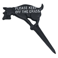 Keep Dog Off The Grass Warning Sign Plaque Stake Cast Iron Garden Yard Lawn