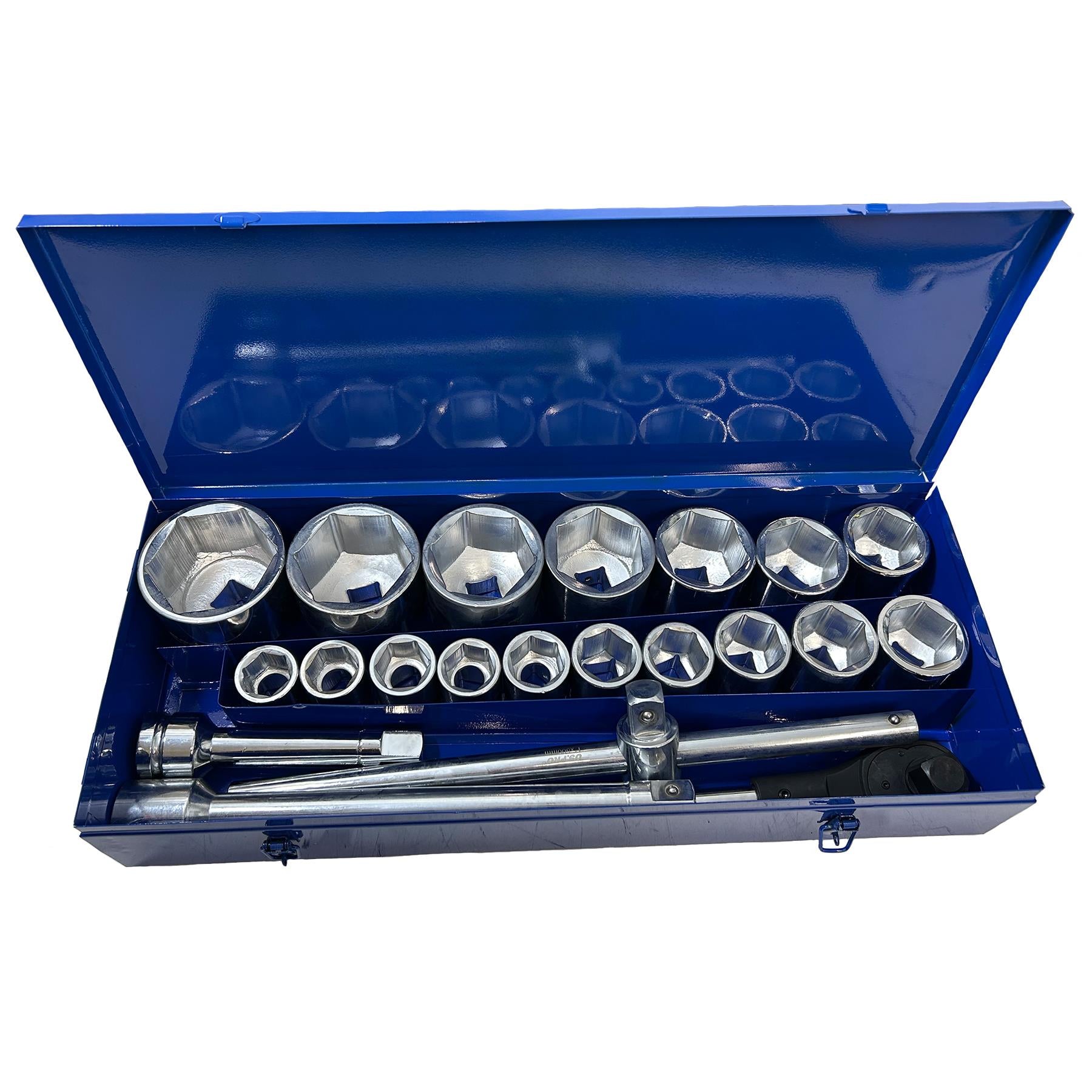 1" Drive Metric Socket And Accessory Set Kit 30mm - 80mm 6 Sided 21pc