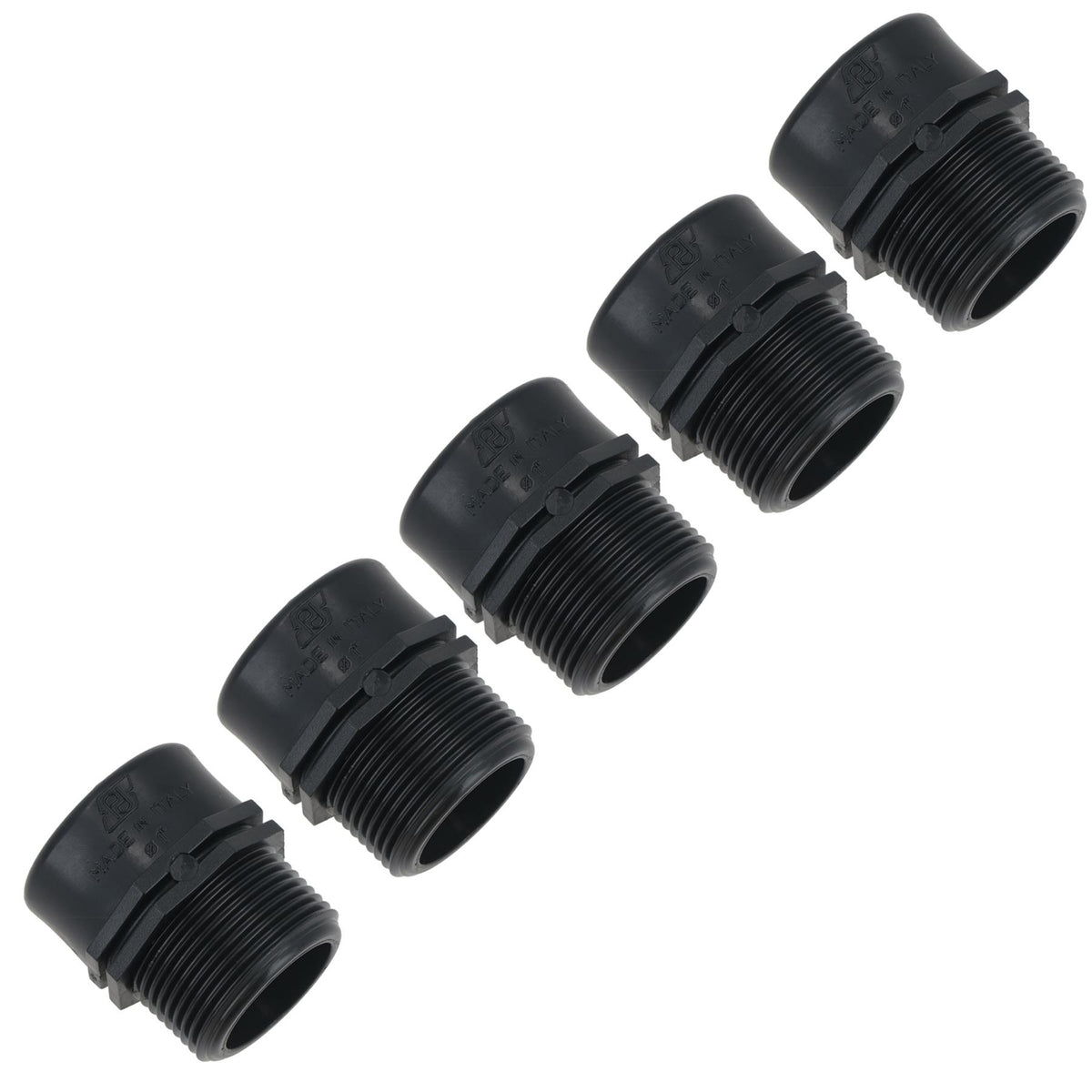 Polypropylene PP Threaded Reducing Socket Male – Female 1-1/4in – 1in BSP