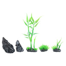 5pc Small Natural Look Aquatic Aquarium Fish Tank Deco Nano Scrape Bamboo