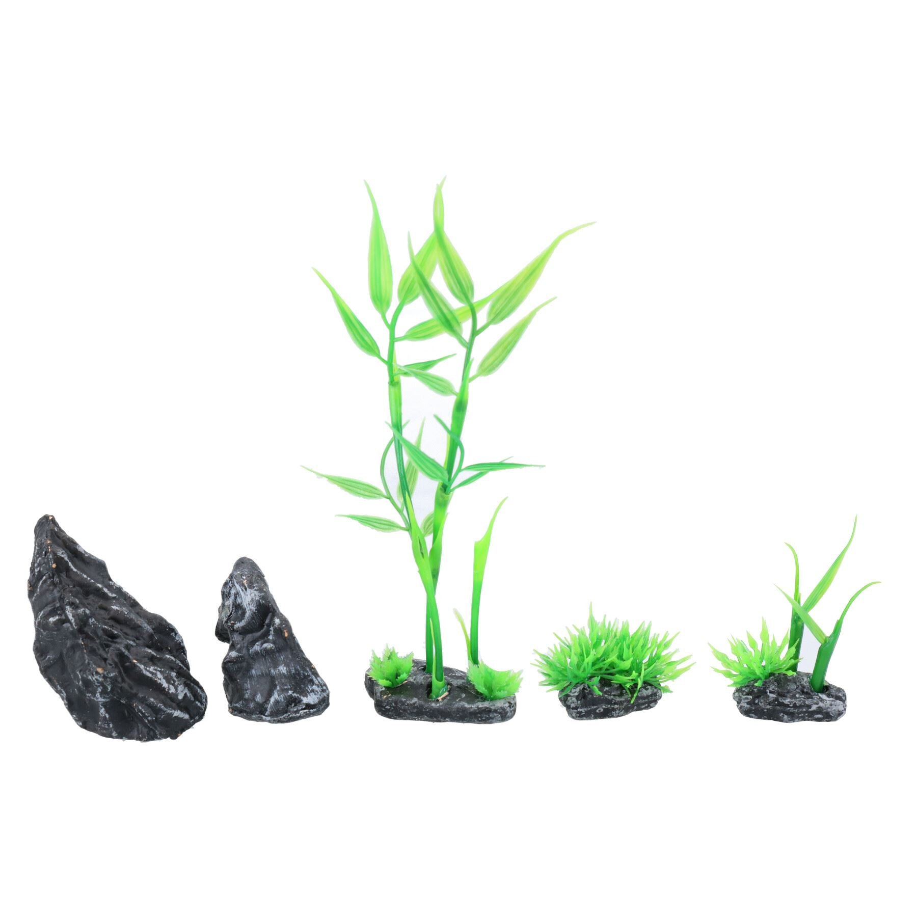 5pc Small Natural Look Aquatic Aquarium Fish Tank Deco Nano Scrape Bamboo