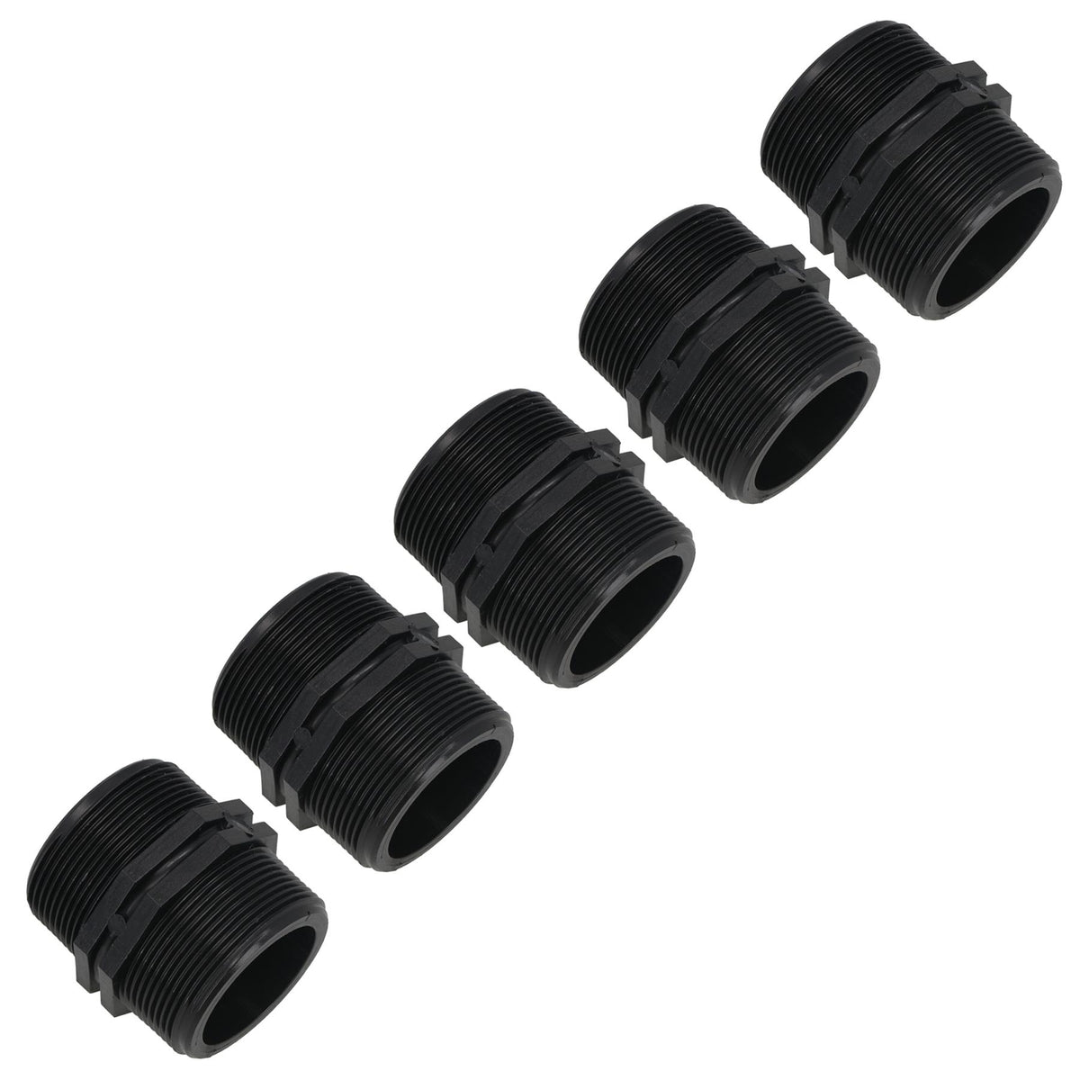 Polypropylene PP Male Nipple Thread Pipe Fitting Sockets 2in – 2in BSP