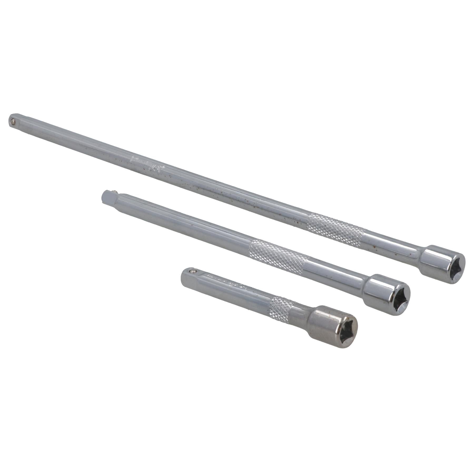3-teiliges Ratschen-Verlängerungsset mit 1/4-Zoll-Antrieb, gerade Stecknuss, 75 mm, 125 mm, 250 mm