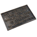 Bronze Nicht Benutzen Toilette Gusseisen Schild Plakette Wand Zaun Tor Zug Eisenbahn