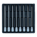 3/8 Zoll Antrieb, metrisch, extra lang, Inbusschlüssel, Kugelkopf-Steckschlüsseleinsätze, 3–10 mm, 8 Stück