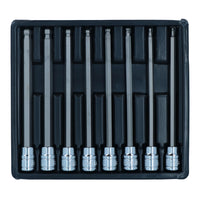 3/8 Zoll Antrieb, metrisch, extra lang, Inbusschlüssel, Kugelkopf-Steckschlüsseleinsätze, 3–10 mm, 8 Stück