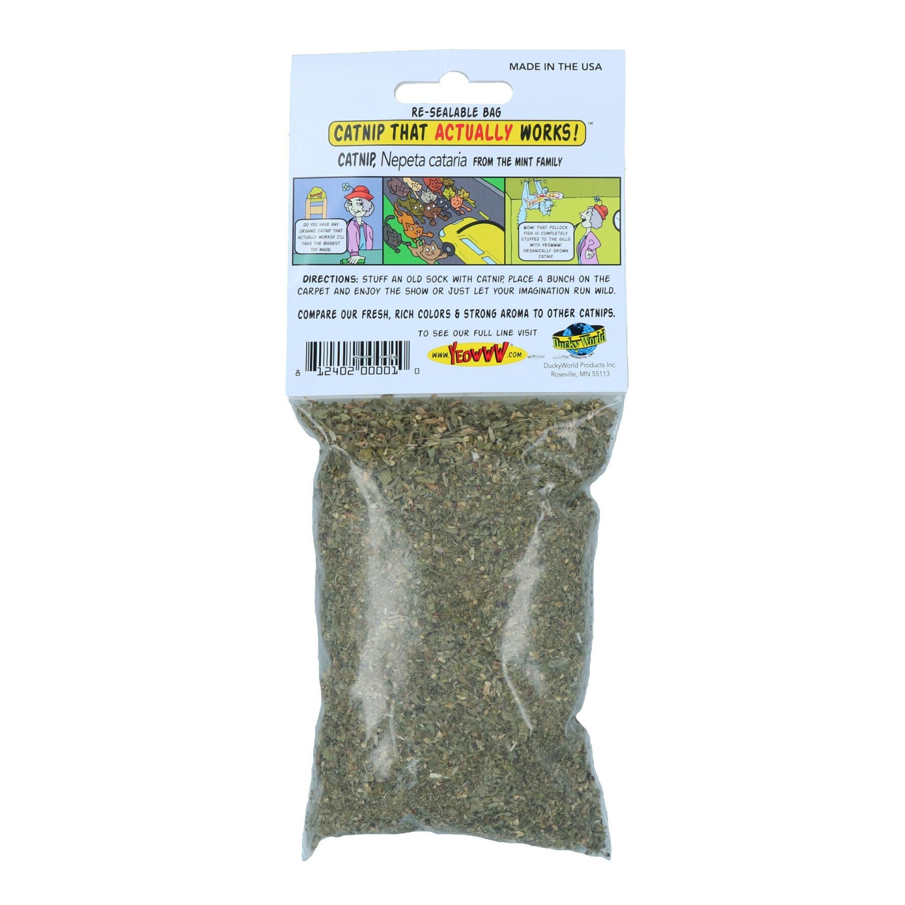 Yeow Herbe à chat refermable facile à utiliser 100 % biologique Fournitures pour chats Sac de 1 oz