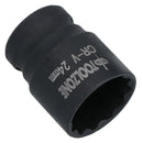 24mm 1/2in. Drive Shallow Metric Impact Impacted Socket 12 Sided Bi-hex