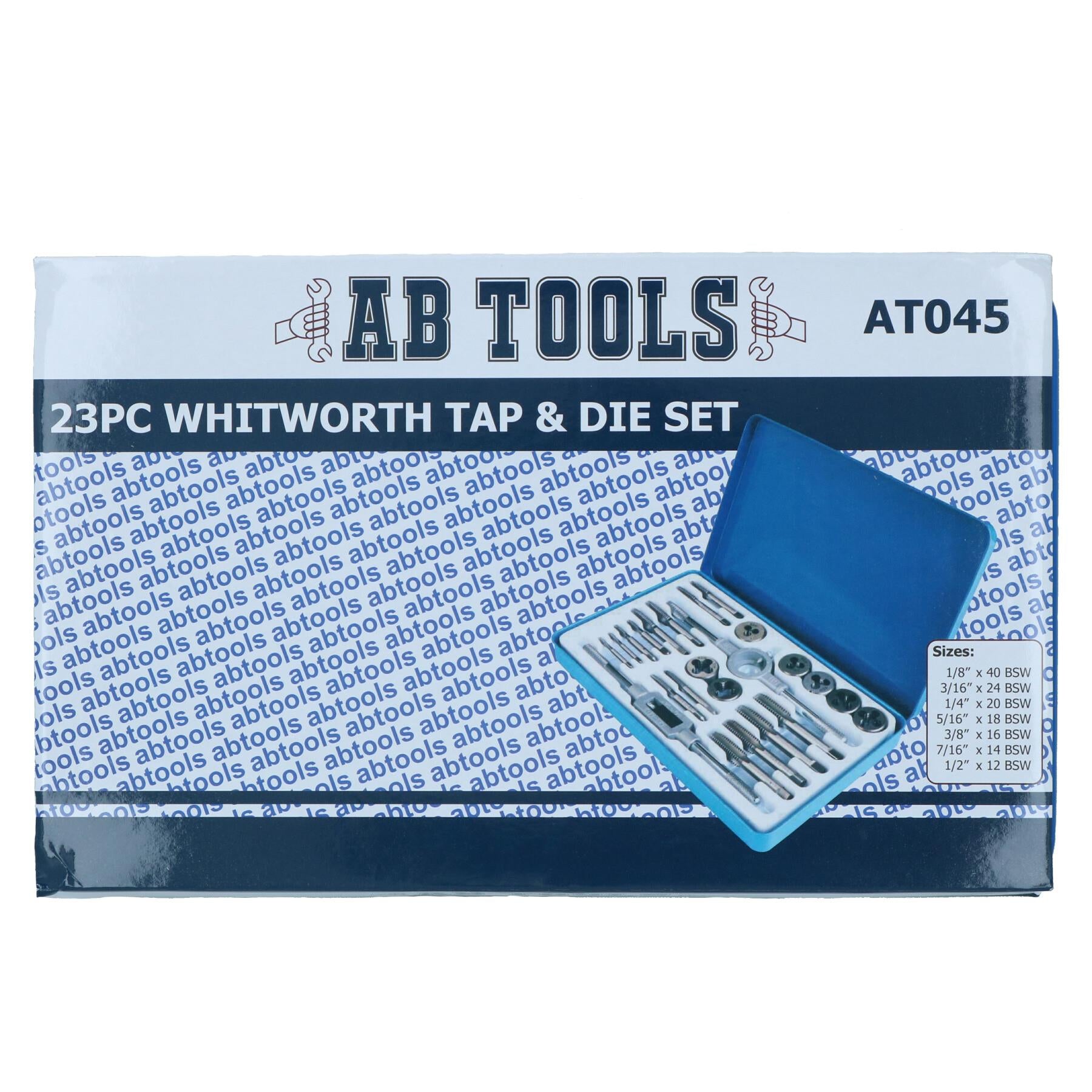 Whitworth Tap and Die Set BSW British Standard 23pc Rethreading Thread Repair