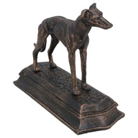 Windhund Whippet Hund Gusseisen Statue Figur Trophäe Kamin Ornament