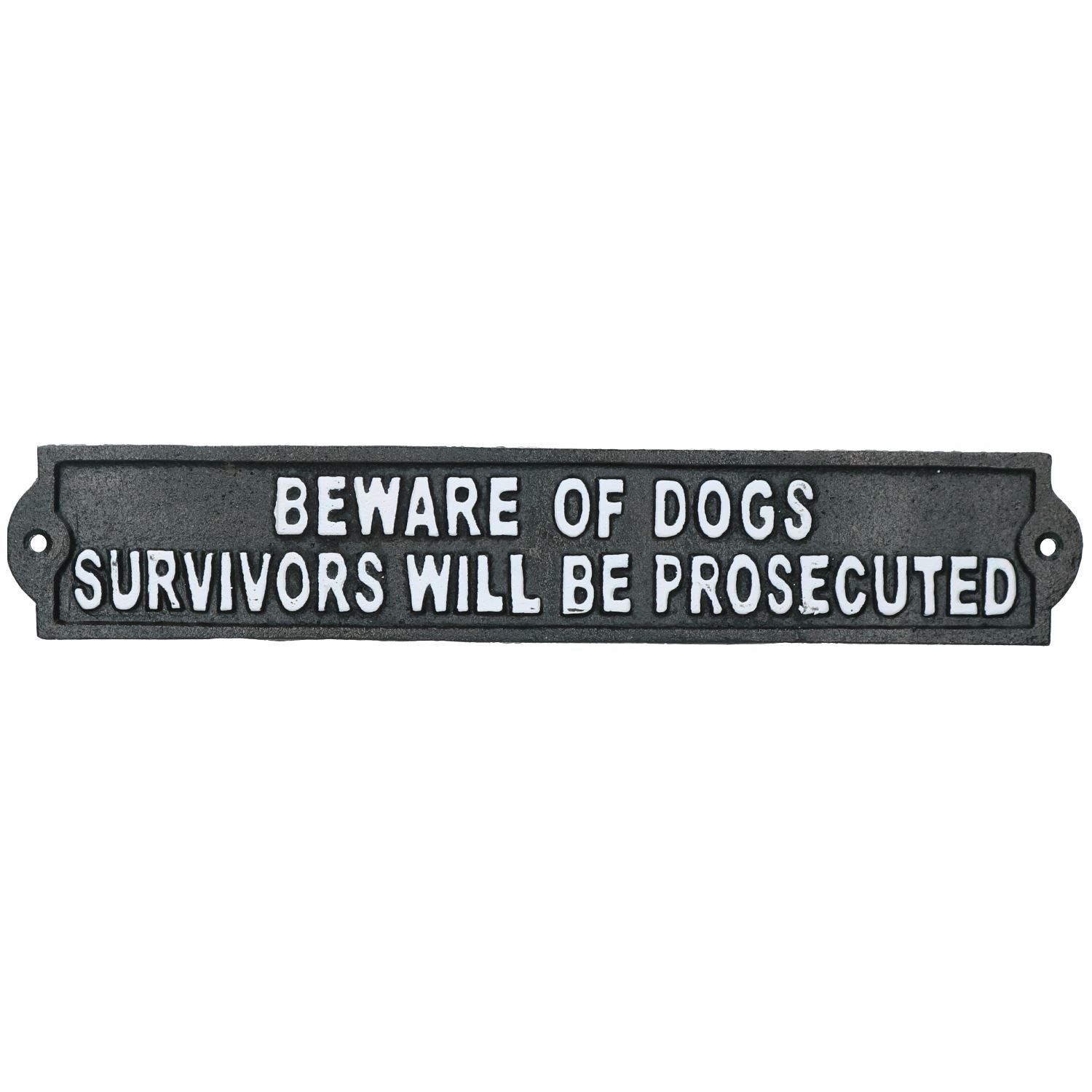 Attention aux chiens survivants poursuivis en justice Plaque en fonte Porte Mur Maison Portail