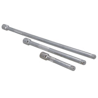 Jeu de 3 rallonges à cliquet à douille droite 1/4" 75 mm 125 mm 250 mm