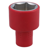 1/2in drive VDE Insulated Shallow Metric Socket 6 Sided Single Hex 1000 V