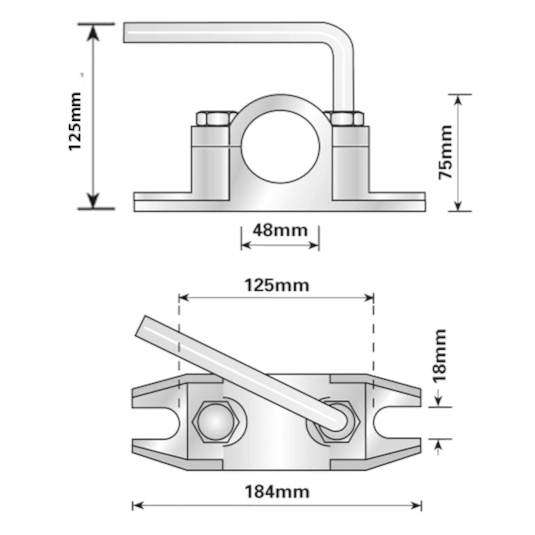 ALKO 48mm Ribbed Jockey Wheel Wide Commercial Plant Trailer & Ribbed Clamp