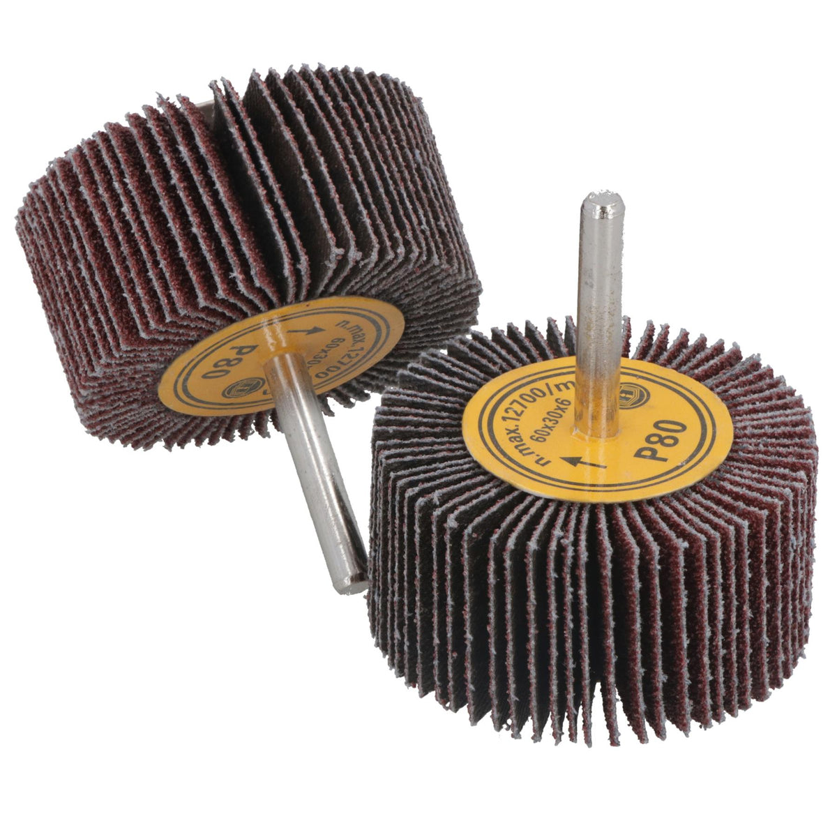 60mm 80 Grit Abrasive Flap Wheel Discs Sanding Rust Removal 6mm Shank
