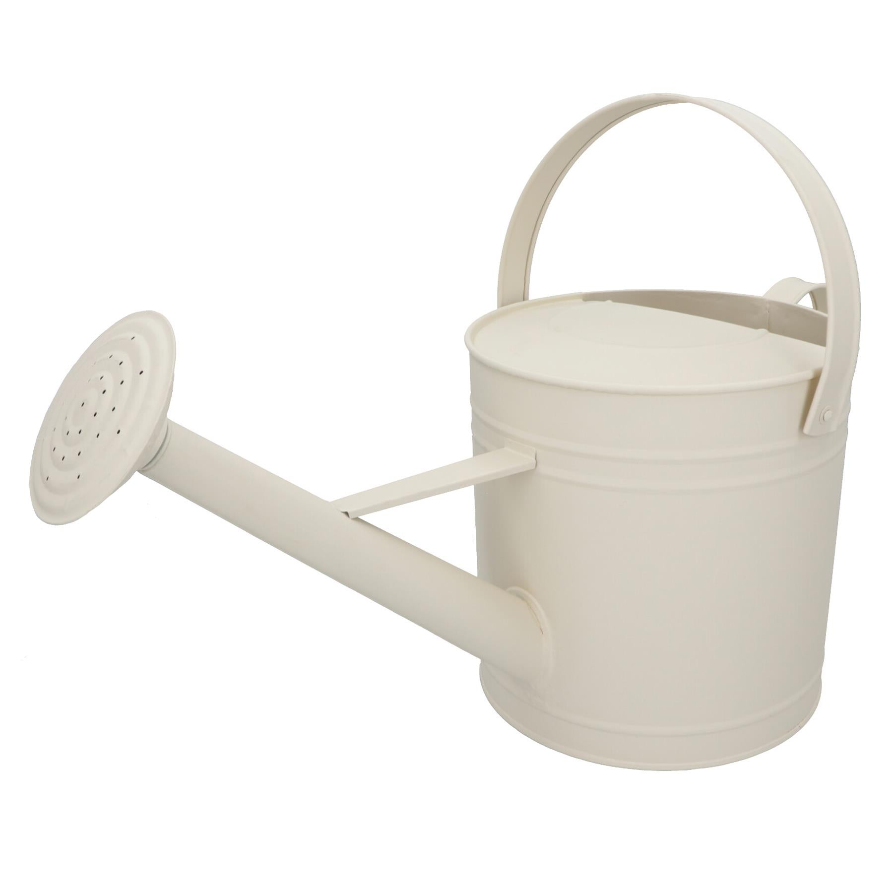7L Watering Can Cream Steel Metal Water Greenhouse Garden Plants Home
