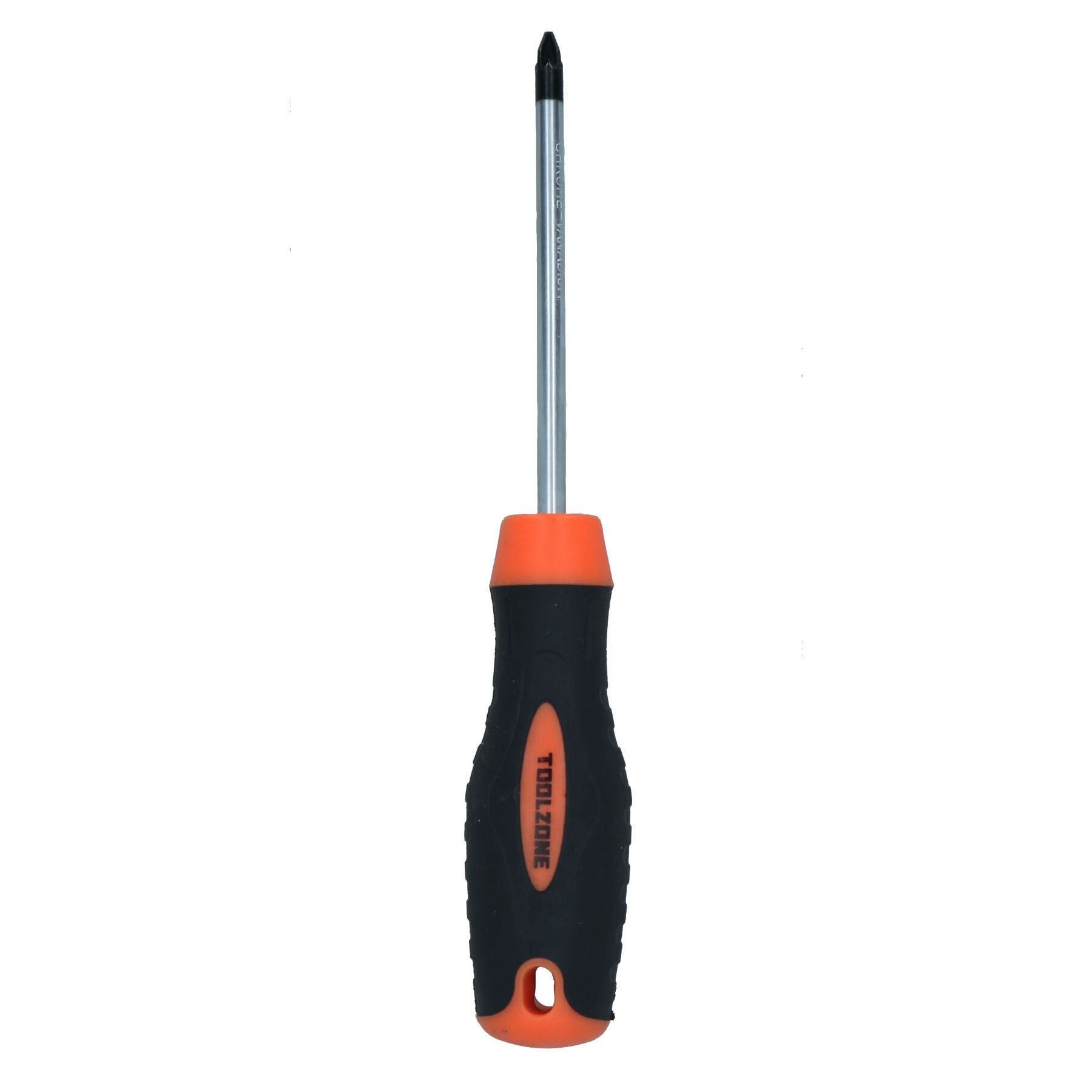 PZ2 x 100mm Pozi headed Screwdriver With magnetic Tip + Rubber Grip Handle