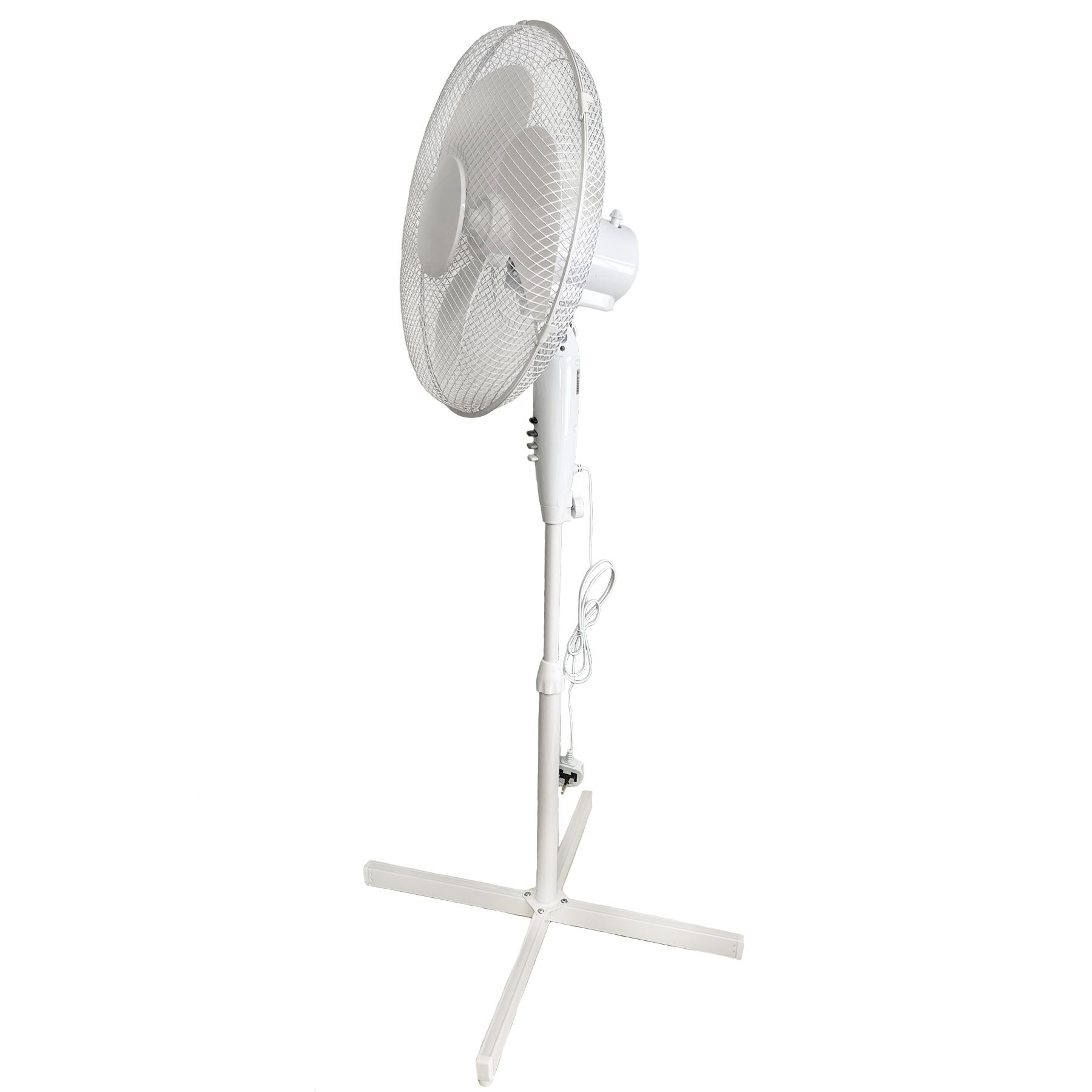 16” Pedestal Free Standing Cooling Fan Oscillating Tilting Head 3 Speed White