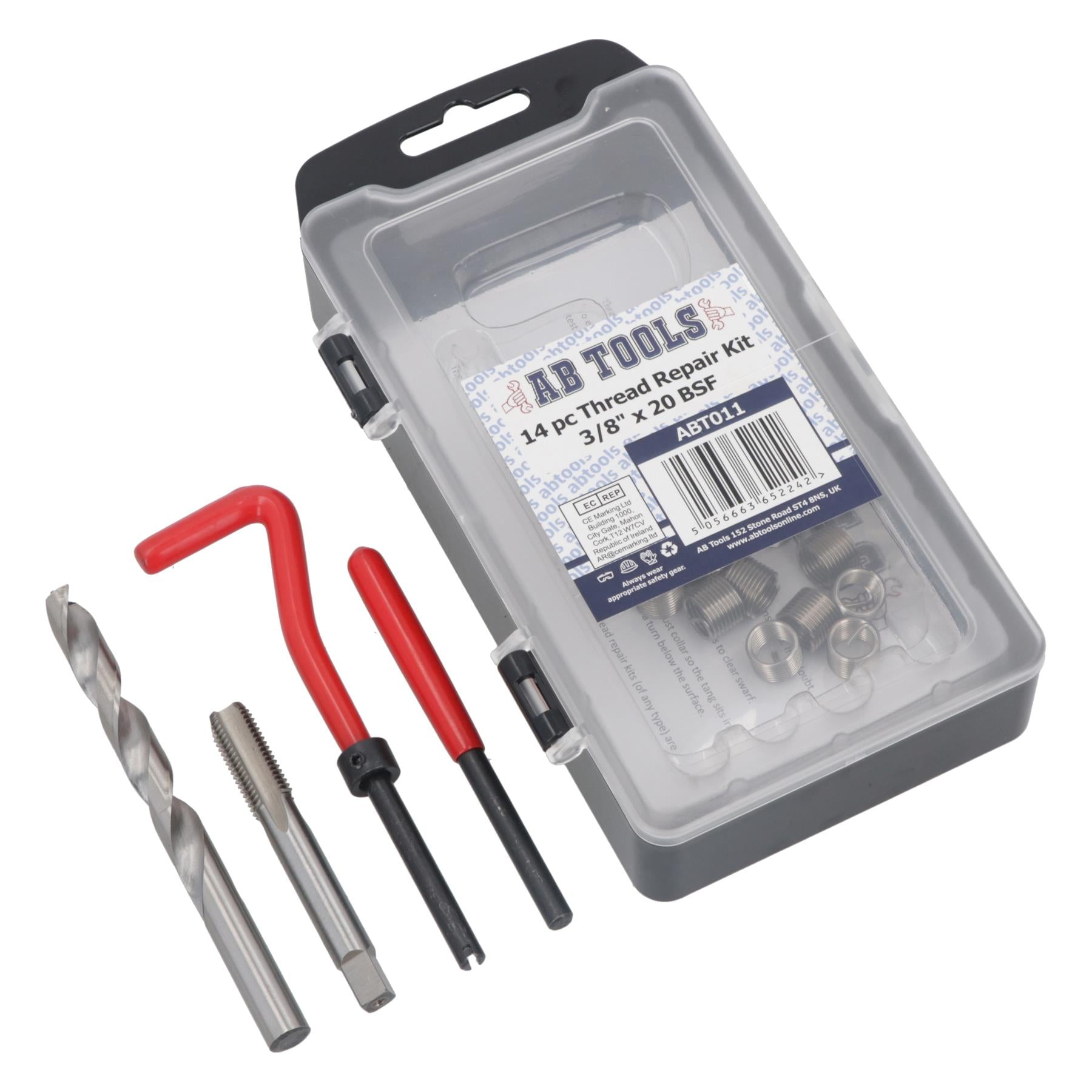 3/8” x 20 BSF Thread Repair Cutter Kit Helicoil Set for Damaged Threads 14pc