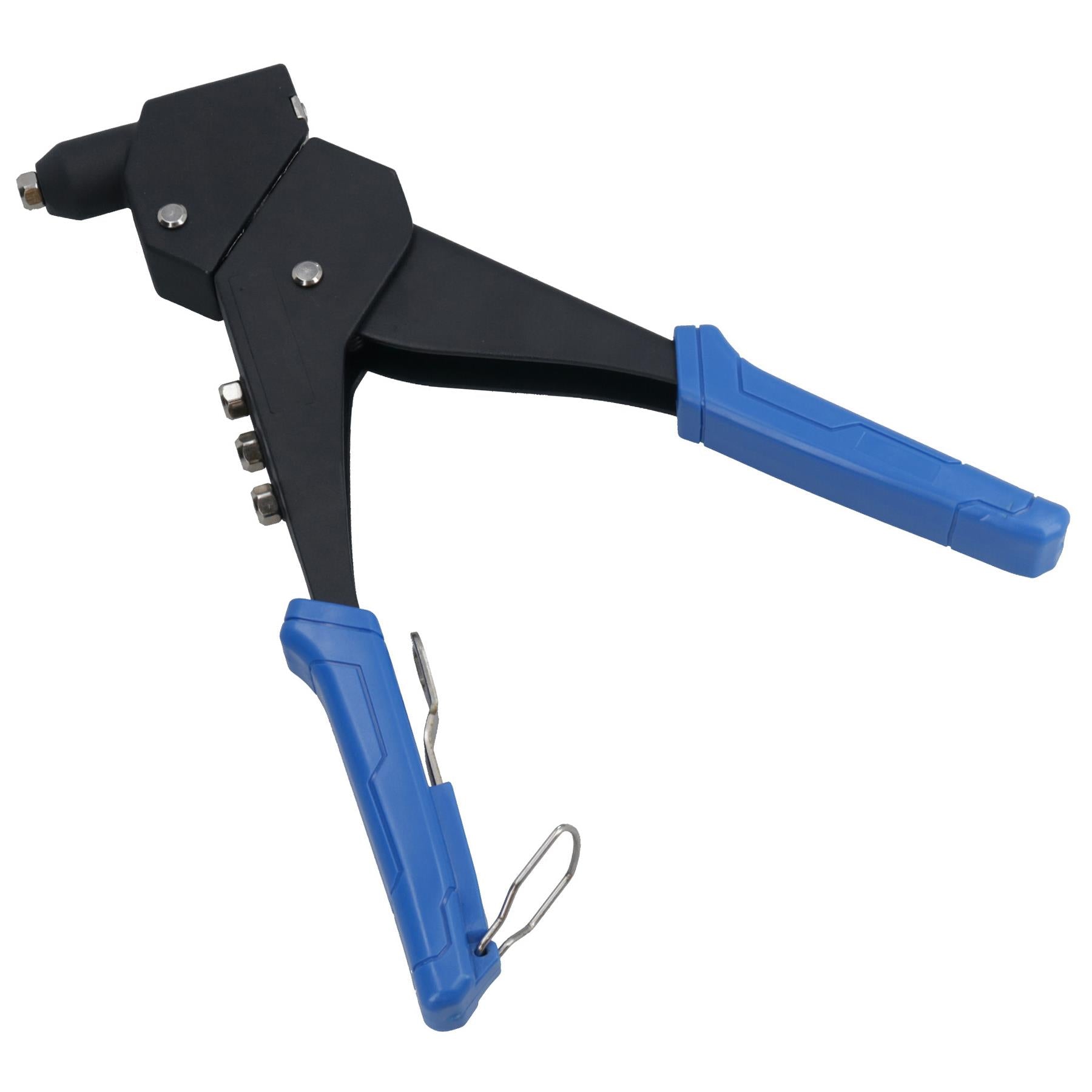 Heavy Duty Swivel Head Pop Riveter Pot Rivet Hand Gun Blue Handle TE021