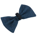 Nœud papillon élégant en tweed bleu marine pour chien, taille unique, avec boucle de collier, pour chiens à la mode