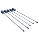 5pc Extra Long Screwdriver Flat Slotted Pozi Phillips Headed Total Length 450mm