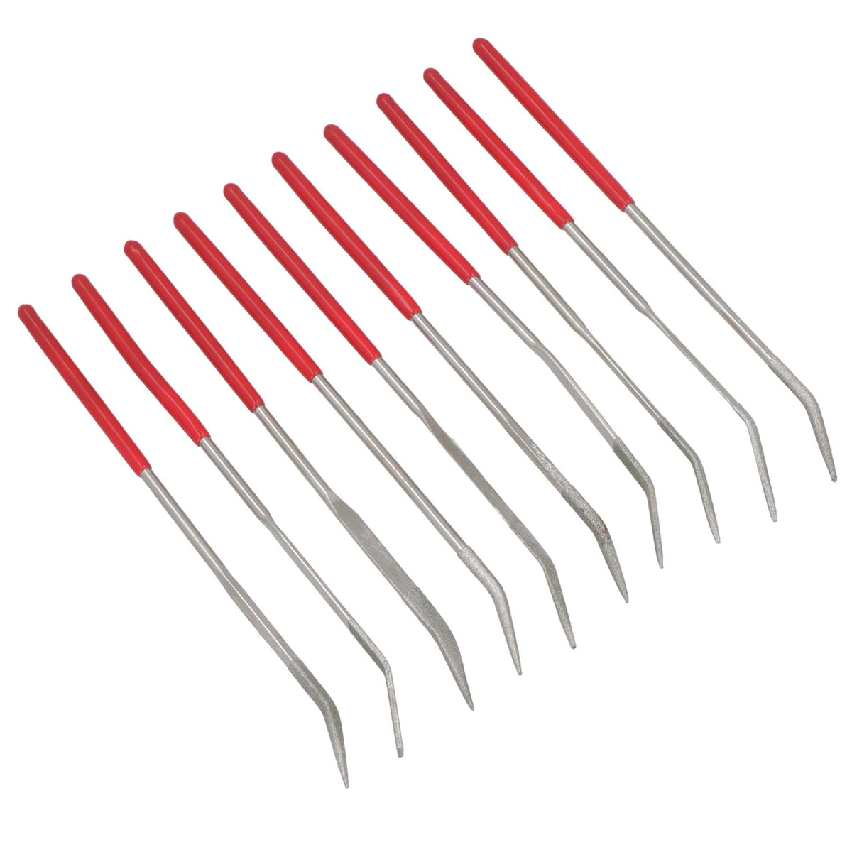 Angled Diamond Needle File Set For Jewellery Making Craft Work 140mm 10pc