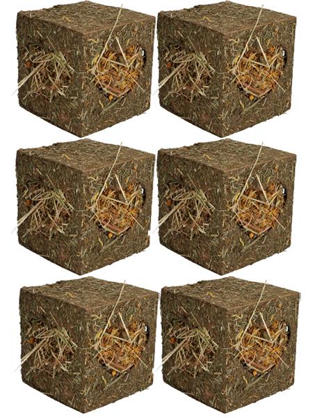 6PK Small Animal Guinea, Rabbits Boredom Breaker Large Hay Cube 20x20x20cm