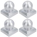 Metal Fence Post Caps Round / Ball 100mm x 100mm Protector Cover Silver
