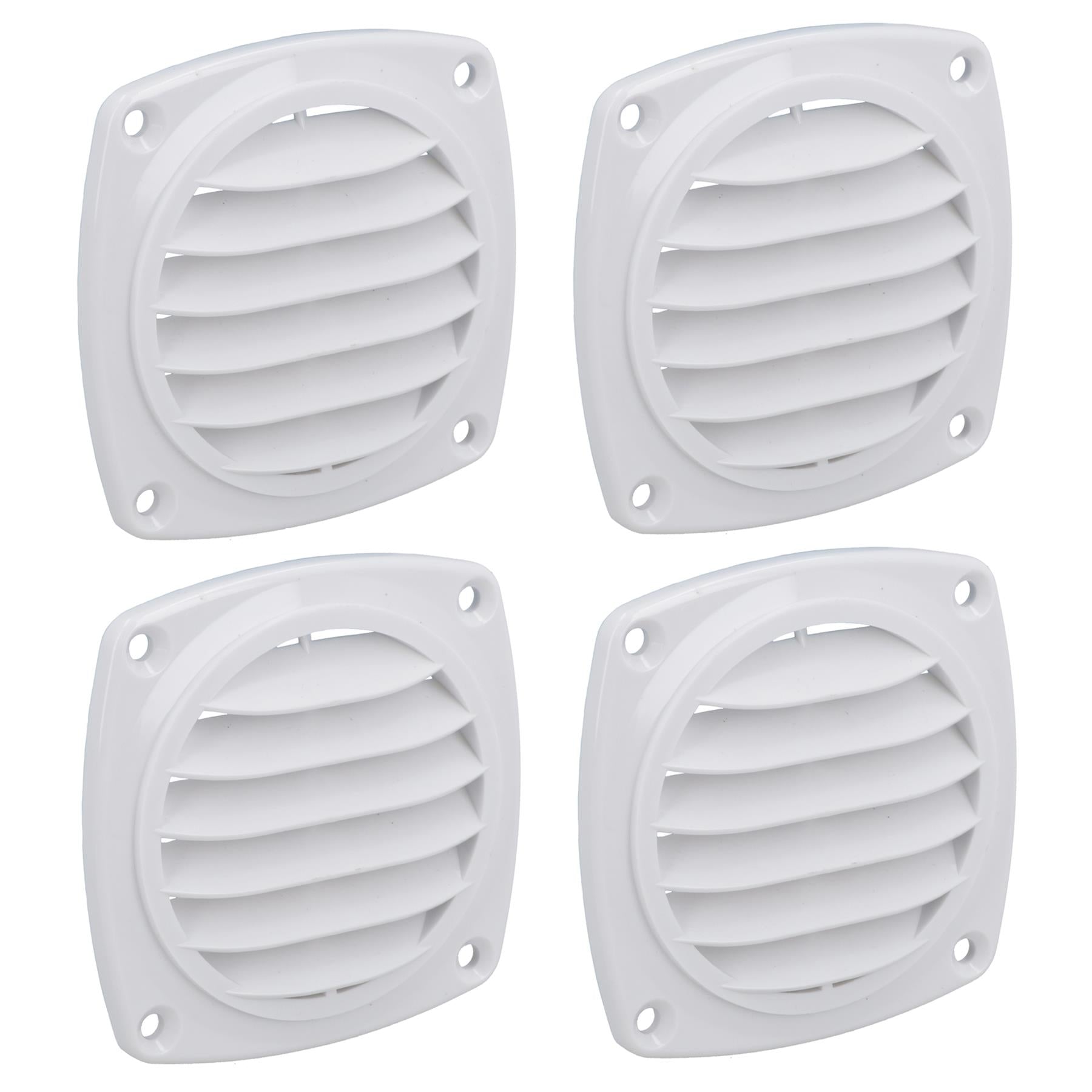 4er-Pack Lamellen-Entlüftungsgitter, hochwertiges Ventilatorgitter, 82 mm, für Boote, Wohnwagen und Wohnmobile