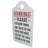 Kitchen Rules Sign Plaque Metal Wall Door House Home Pantry Dinning Room