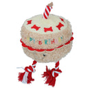 Happy Birthday Cake Plush Rope Dog Play Toy With Squeak Dog Puppy Gift