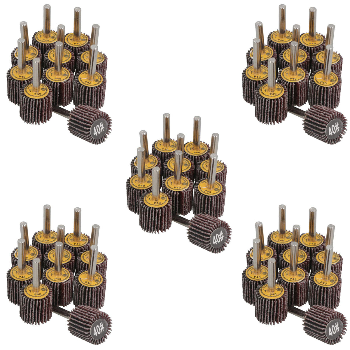 25mm 40 Grit Abrasive Flap Wheel Discs Sanding Rust Removal 6mm Shank