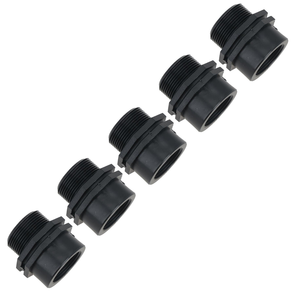Polypropylene PP Threaded Reducing Socket Male – Female 1-1/2in – 1-1/4in BSP